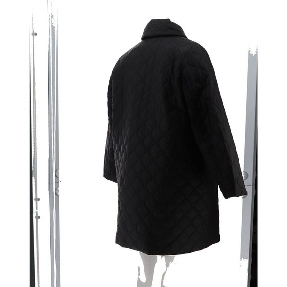 Dennis Basso Water Resistant Notched Collar Puffer Black A5232270 - Picture 6 of 9